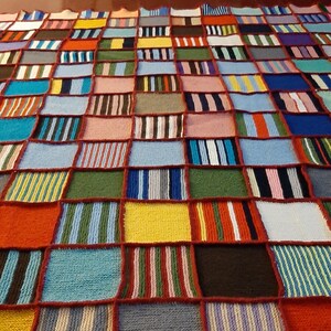 Large hand-knitted rug, durable and warm