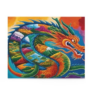 Magic of Color: Dragon Puzzle in LandscapePuzzle (120, 252, 500-Piece)