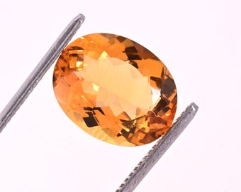 Natural Citrine Quartz Gemstone: 6.15 Cts Oval Faceted