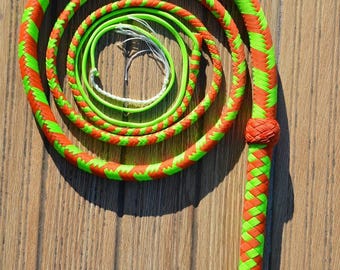 Frusta in paracord di nylon con base a canguro, stile Indiana Jones, da 76 a 73 cm, 16 fili.