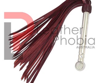 Heavy Duty 50 Tails Flogger Steel Handle Cowhide Leather Flogger Whip Handmade