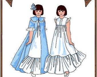 8" Tiny Betsy BRIDGERTON pattern "Sweet Dreams" Nightgown, Robe - Style 63 TB also fits Riley