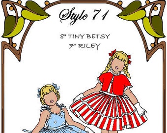 7" Riley pattern "From Ribbons and Curls" Sun Dress, Jacket, Gloves - Style 71 R