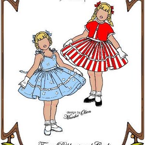 7&quot; Riley pattern &quot;From Ribbons and Curls&quot; Sun Dress, Jacket, Gloves - Style 71 R