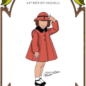 14&quot; Betsy McCall pattern &quot;My First Day&quot;  Button Front Coat, Hat - Style 31 BMc