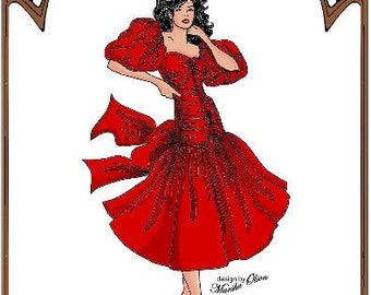 15" Gene pattern "Paint the Town" Party Dress - Style 158 G