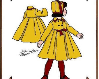 14" "Daddy's Girl"  Betsy pattern Spring Coat, Bonnet - Style 73 BMc