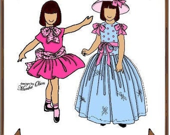 8" Tiny Betsy pattern "All Dolled Up" - Dress, Hat - Style 62 TB