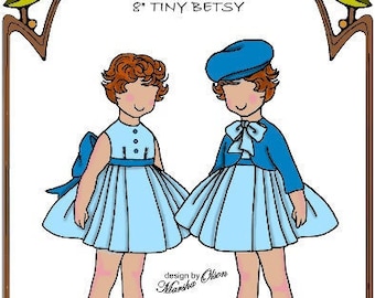 8" Tiny Betsy pattern "Nana's Sweetie Pie" Dress, Skirt, Jacket, Hat - Style 64 TB