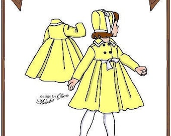 10" Ann Estelle CLASS pattern "Daddy's Girl" Spring Coat, Bonnet - Style 73 AE10