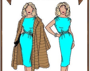 10" "Mink Mode" TK pattern- Dress, Coat, Gloves - Style 44 TK