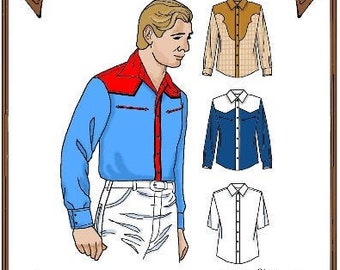 16" Trent Osborne pattern "Howdy, Ma'am" Classic Men's Western Shirt, Stock short-sleeve dress shirt - Style 120 TO