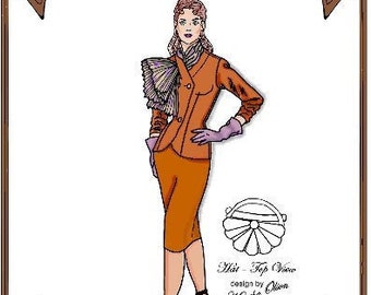 18" "Paris, Here I Am" Kitty pattern Jacket, Skirt, Hat, Gloves - Style 22 K
