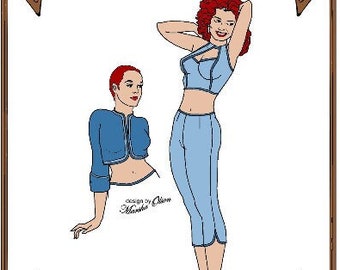 19" American Model pattern "Daydreams of Jamaica" Halter, Pants, Jacket - Style 67 CED