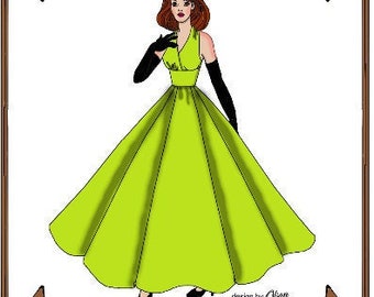 16" Ellowyne pattern "Dance Till Dawn" Evening Gown, Gloves - Style 115 EW