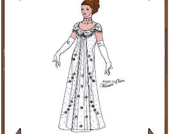 20" Cissy BRIDGERTON pattern "My Fair Lady" Sheath Gown, Gloves - Style 79 C