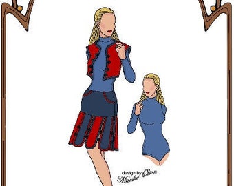 16" Tyler pattern "A Fresh Start" Vest, Panel Skirt, Bodysuit - Style 166 TW