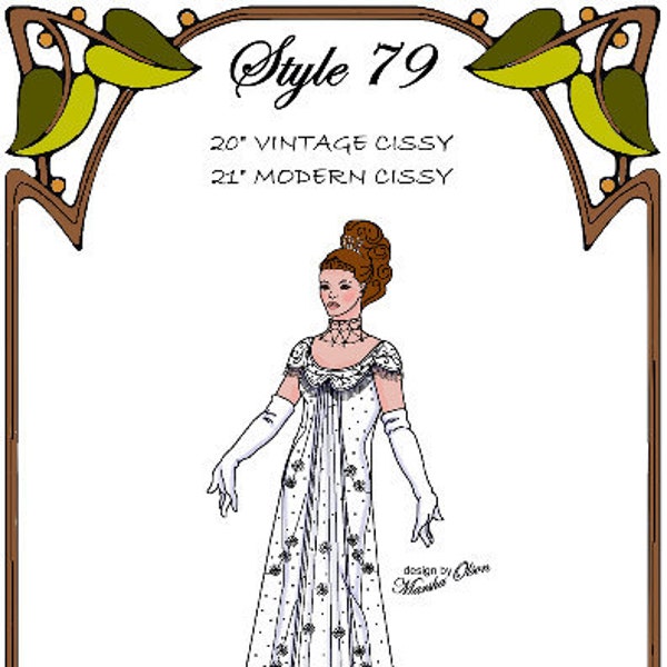 21" Cissy pattern "My Fair Lady" Sheath Gown, Gloves - Style 79 C