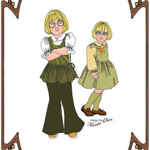 10" Ann Estelle pattern "Girls With Attitude"  School set of Blouse, Tunic or Jumper, Vest, Pants - Style 107 AE10