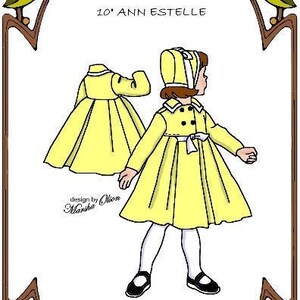 10&quot; Ann Estelle CLASS pattern &quot;Daddy&#39;s Girl&quot; Spring Coat, Bonnet - Style 73 AE10