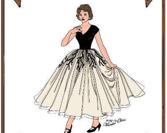 20-21" Cissy pattern "Grace Kelly in Rear Window" - Cocktail Gown - Style 77 C