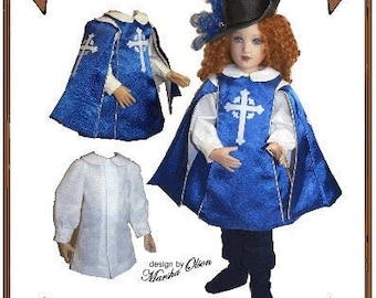 15" Kish dolls pattern "Cavalier de Phoenix" Tunic, Pants, Surcoat, Hat, Cuffed Boots - Style 143 Kish (14" Betsy McCall)