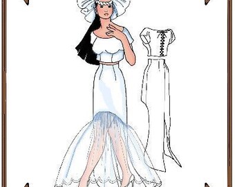 16" Tyler pattern "Heaven Sent" 2pc Mermaid skirt Wedding Gown with a separate lace-up Bodice - Style 61 TW