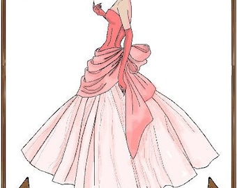 15" Gene Marshall pattern "The Color of Love" Strapless 2-pc Ball Gown - Style 155 G