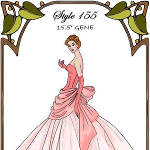 15" Gene Marshall pattern "The Color of Love" Strapless 2-pc Ball Gown - Style 155 G