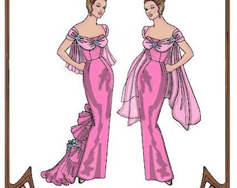 BRIDGERTON 9-10" Tiny Kitty pattern "Class Act" Edwardian or Belle Époque Gown - Style 69 TK