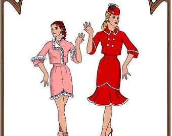 18" Kitty pattern "County Fair" - Jacket, Skirt in 2 Versions, and Hat - Style 207