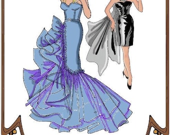 11.5" Bar bie pattern "A Star Is Born" - Strapless Dress - Style 59 SB