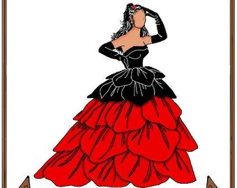 20" Cissy pattern "Petal Dress" - designer style evening gown, gloves, stockings - Style 18 C