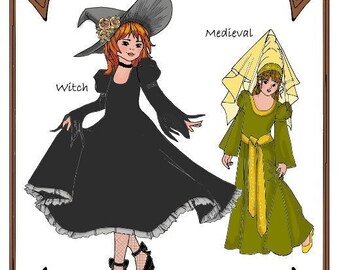 14" Betsy McCall pattern "Into the Dark" Halloween Witch or Medieval Lady costume - Style 55 BMc