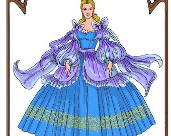 10.5" Tiny Kitty pattern "All the Magic" Princess Ball Gown - Style 57 TK