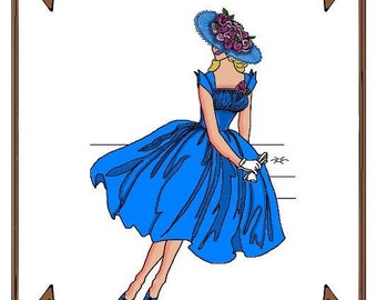 21" Cissy pattern "A Day To Remember" summer dress with shirring at the bust, cuffed drop sleeve, and a full skirt - Style 141 C