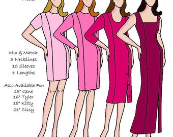 19" American Model CLASS pattern - "The Princess" Princess seam dress - Style 29 AM19