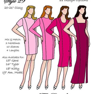 21&quot; Cissy CLASS pattern &quot;The Princess&quot; dress with 88 design options - Style 29 C