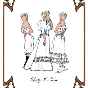 19-21&quot; Doll BRIDGERTON Pattern - Camisole, Pantalettes, Petticoat, Blouse, Skirt - No. 39LARGE