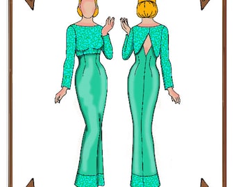 15" Gene pattern "Gloriously Bright" Evening Gown and Short Jacket - Style 60 G