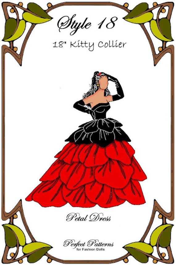 18" Kitty Pattern "petal Dress" Famous Designer Style Evening Gown, Gloves, Stockings - Style 18 K - Etsy 18" Kitty Pattern "petal Dress" Famous Designer Style Evening Gown, Gloves, Stockings - Style 18 K - Etsy