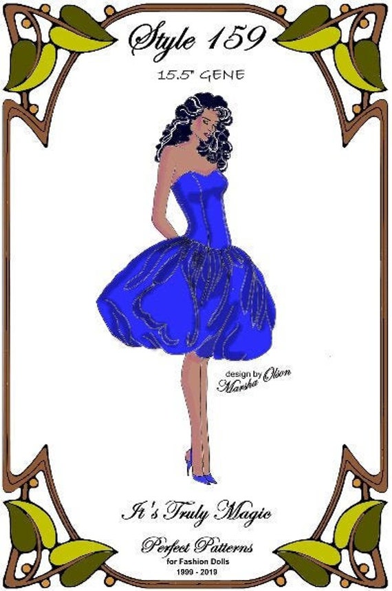 15" Gene pattern "It's Truly Magic" Form-Fitting Gown with a Bubble Skirt -  Style 159 G