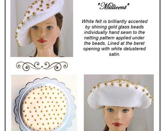3209 "Millicent" beret hat for 16" fashion dolls
