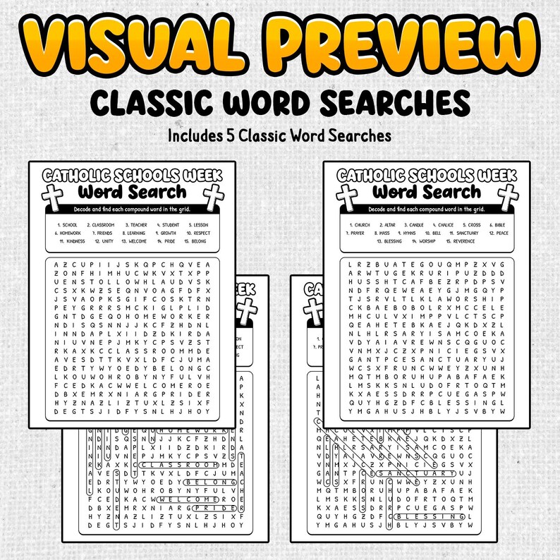 Catholic Schools Week 2026 Word Search Puzzles - Catholic Religion ...