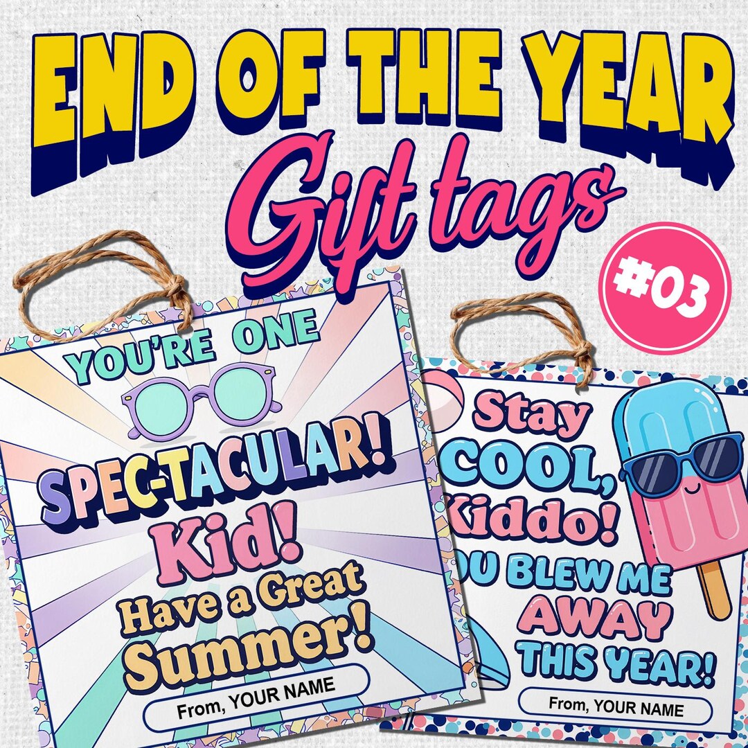 Sunglasses Summer Sendoff Gift Tags Endofyear Printable for — free download