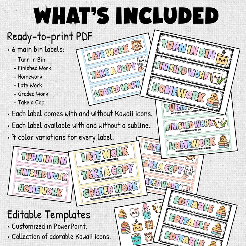 Composition Notebook Turn in Bin Labels: Editable Classroom ...