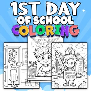 First Day of School Coloring Pages: Classroom Activity (PDF Download, 24 Printable Sheets)