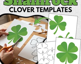 Four Leaf Clover Template and Shamrock Template for St Patrick's Day Activities