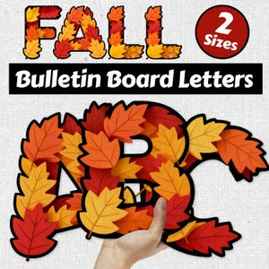 Fall Bulletin Board Letters & Numbers - Classroom Decor Ideas -2 Sizes