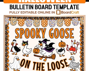 Halloween Bulletin Board & Halloween Door Decor | Editable Spooky Goose Kit